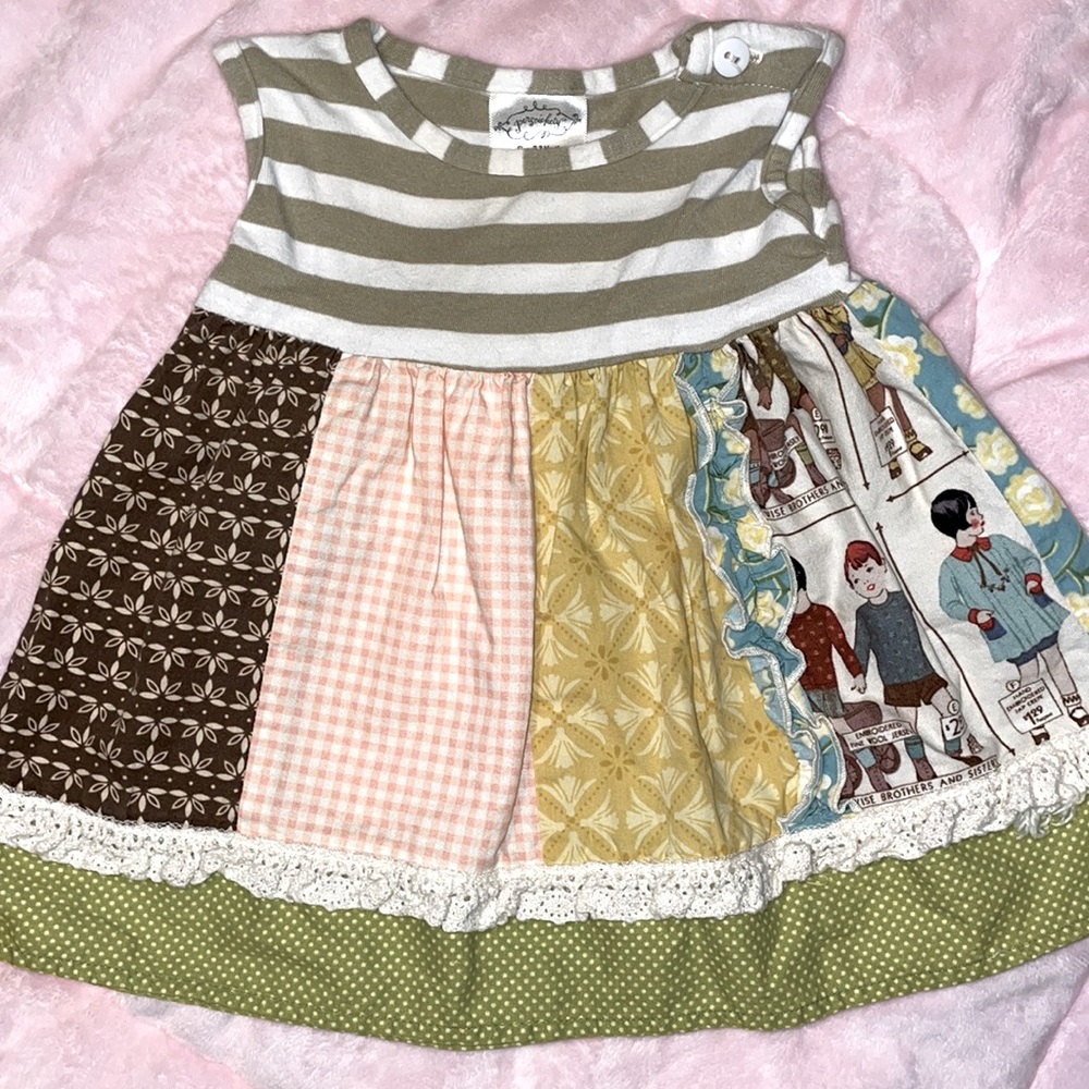 Persnickety Multimedia 3 Month Dress Wide Bottom BoHo Chic Antique Lace